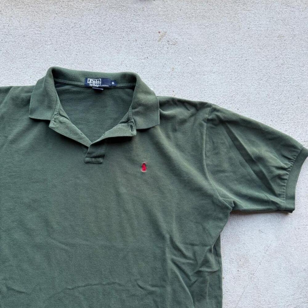 Polo ralph lauren green collared XL